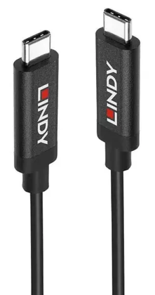 Lindy USB-C - USB-C aktivní černá / USB kabel / USB 3.2 Gen 2 / 10 Gbit/s / 5 m / PD 60W (43308)