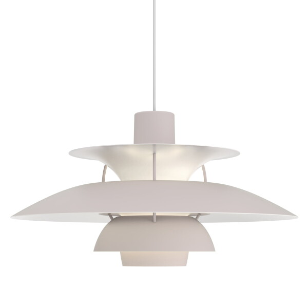 Louis Poulsen Závěsná lampa PH 5 Monochrome Oyster grey, šedá barva, kov