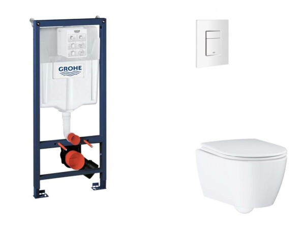GROHE - Rapid SL Set předstěnové instalace, klozetu, sedátka SoftClose a tlačítka Skate Cosmopolitan, alpská bílá SANI11BB3129