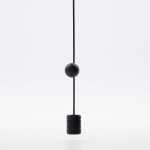 House Doctor Magnetický držák na fotky Cable Black 150 cm, černá barva, dřevo, kov