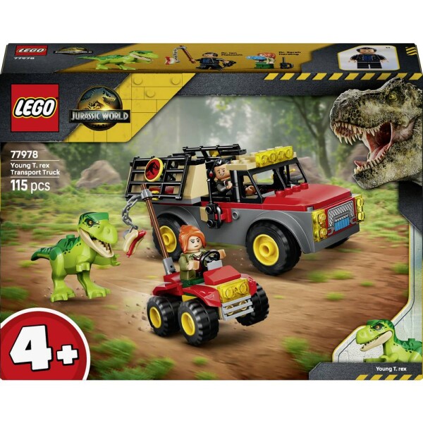 77978 LEGO® JURASSIC WORLD™ Transporter pro chlapce T.Rex; hračka DINO; sada pro válečkové hry s T.Rex, 2 minifigurami a Quad; dárek pro děti od 4 let