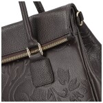 Luxusní dámská kožená kabelka na rameno Florentina, tmavě hnědá