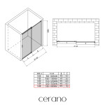CERANO - Sprchové posuvné dveře Santoro - pravá - 6 mm - chrom, mléčné sklo - 140x195 CER-663250
