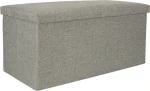KIK šedá / Skládací pufa s úložným prostorem / 76 x 38 x 38 cm / nosnost 100 kg (KX4619)