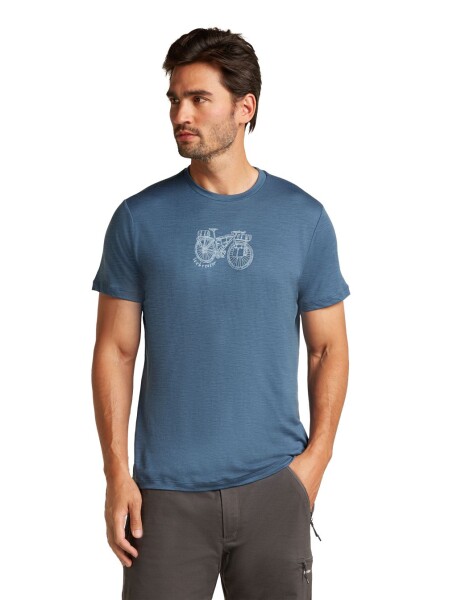 Pánské merino tričko s krátkým rukávem ICEBREAKER Mens 150 Tech Lite SS Tee Adventure Rid, Dawn velikost: XXL