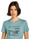 Dámské merino tričko s krátkým rukávem ICEBREAKER Wmns 150 Tech Lite SS Tee Lake View, Hydro velikost: S