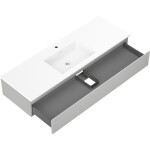 MEXEN/S - Orio koupelnová skříňka 140 cm s umyvadlem Otis, 1 šuplík, šedá mat/bílá mat 91A10-14023-1-BF62-W18M01