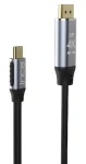 INCA ITCD-20 černá, stříbrná / Adaptér / USB-C - HDMI / 4K 60Hz / 2 m / pozlacené konektory (ITCD-20)