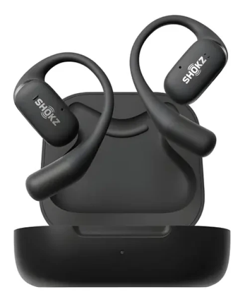 Shokz OpenFit černá / Bluetooth sluchátka / před uši / IP54 / BT5.2 / 7h výdrž