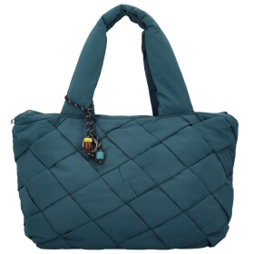 Trendy dámská textilní kabelka na rameno Larysya, tyrkysová