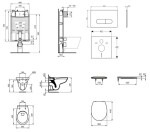 IDEAL STANDARD - ProSys Set předstěnové instalace, klozet Alpha se sedátkem, tlačítko Oleas M1, SoftClose, chrom ProSys80M SP114