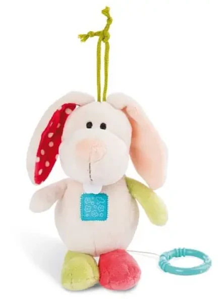 NICI MFN plyš Králíček na zavěšení s hracím strojkem 18cm