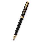 Parker Sonnet Black GT - kuličkové pero v dárkové kazetě s koženým pouzdrem