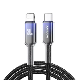 Joyroom S-A42 Crystal-Clear Series Nabíjecí kabel USB-C (M) - Lightning (M) 30W 1.2m černá (6956116728113)