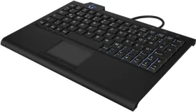 Keysonic KSK-3210ELU černá / Mini klávesnice / Touchpad / Podsvícení / USB / DE (60961)