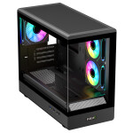 EVOLVEO Ursus, skříň mATX, 6x ARGB ventilátor 120mm, skleněná bočnice + přední panel, černá