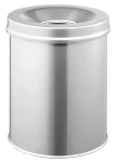 Durable Safe 15 l stříbrná / Odpadkový koš / kulatý / ocel / samozhášecí (330523)