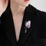 Luxusní brož ve tvaru fialového motýla Jeanne, Fialová