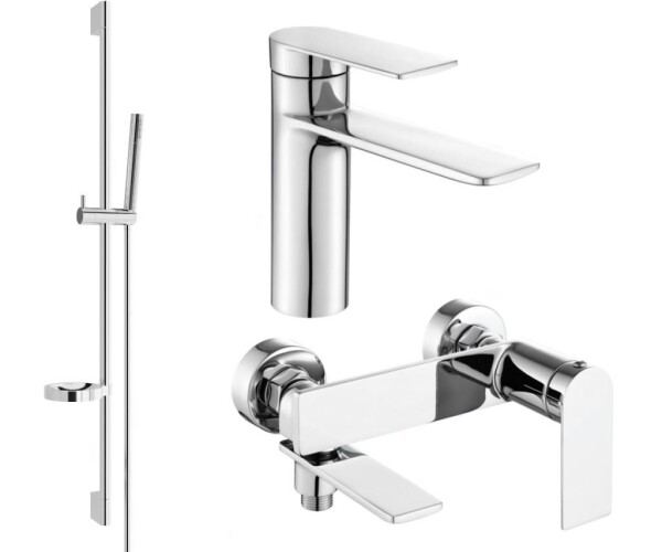 MEXEN - Zero SET umyvadlová + vanová baterie s příslušenstvím DS70, chrom 71103DS70-00