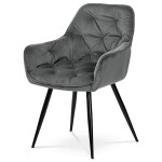 Jídelní židle, šedá, sametová látka, DCH-421 GREY4