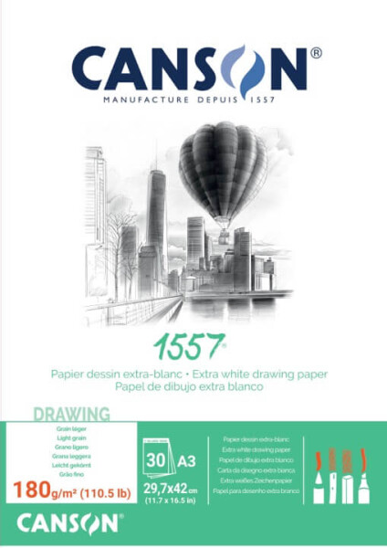 Canson 1557 blok lepený 180g A3 30 listů