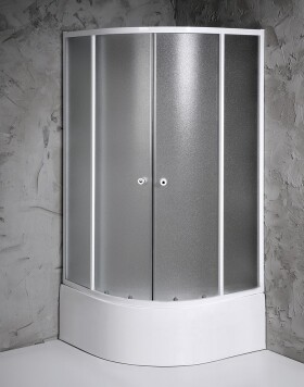 AQUALINE - ARLEN čtvrtkruhová sprchová zástěna 900x900x1500 sklo Brick BTR903