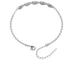 Royal Fashion zlacený náramek 18k bílé zlato s krystaly Swarovski Srdce DBS0099-WG