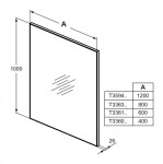 IDEAL STANDARD - Mirror&Light Zrcadlo 60x100 cm s rámem T3361BH