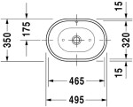 DURAVIT - Bathroom_Foster Umyvadlo na desku 50x35 cm, s přepadem, bez otvoru pro baterii, bílá 0335500000