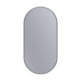 Erga Oval, oválné zrcadlo 50x100cm, černý rám, ERG-V01-OVAL-5010-BK
