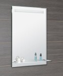 AQUALINE - Zrcadlo s LED osvětlením a policí 60x80cm, kolébkový vypínač ATH53