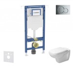 GEBERIT - Duofix Set předstěnové instalace, klozetu a sedátka Duravit D-Code, tlačítka Sigma01, Rimless, SoftClose, lesklý chrom SANI11CP1100