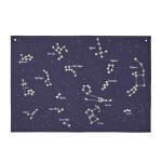 Ferm Living Nástěnná textilní mapa souhvězdí Constellation Dark Blue, modrá barva, textil