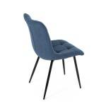 Židle jídelní, modrá látka, černé kovové nohy