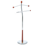 Němý sluha, výška 120 cm, masiv kaučukovník, hnědé moření, kov chrom, nos. 5 kg