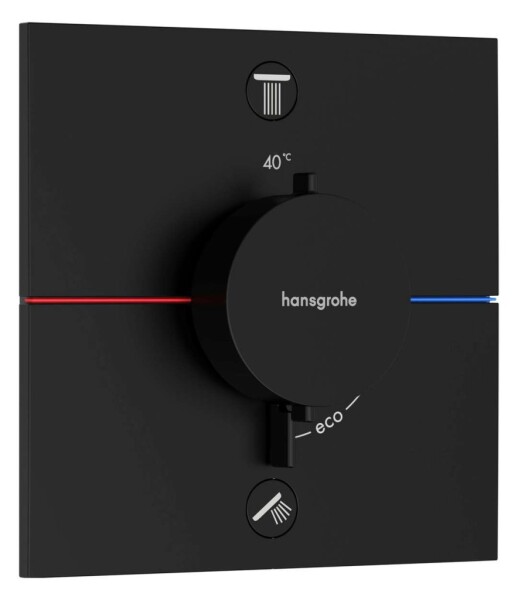 HANSGROHE - ShowerSelect Comfort E Termostatická baterie pod omítku, pro 2 spotřebiče, matná černá 15578670