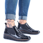 Kožené boty z hadí kůže Rieker W R474 černé 39