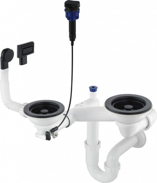 DEANTE - Sifon černá - Náhradní sifonová sada, 1.5 - and 2 - bowl ZXY_N973