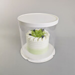 Cake star dortový box bílý kulatý 26x44cm - bez stuhy