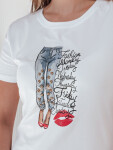 Dámské tričko s potiskem TRENDAY bílé FashionStreet RY2825 L