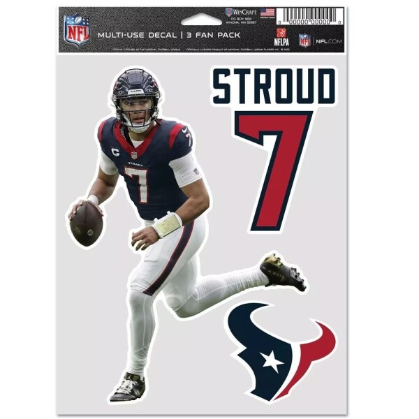 Samolepka Houston Texans NFL C.J. Stroud #7 Player Set (3 ks)% 1 ks