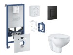 GROHE - Rapid SLX Set předstěnové instalace, klozetu, sedátka SoftClose, tlačítka Even a sady pro vhazování tablet, phantom black SANI11BB5125