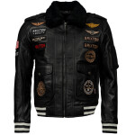 Pánská Kožená Bunda Pilot BXT Pravý Kožíšek Brixton Černá Velikost: 3XL