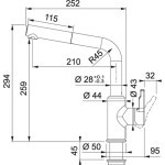 FRANKE - Urban Dřezová baterie FP 5083.031 s výsuvnou koncovkou, chrom 115.0595.083