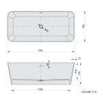 POLYSAN - LEYLA volně stojící vana, solid surface 170x78x55cm, bílá mat 92530