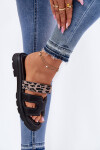 Kožené Dámské Sandály S Páskem Leopard Vinceza 66769 Černé 40