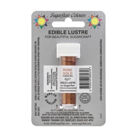 Jedlá prachová perleťová barva Sugarflair (2 g) Rose Gold (Bez E171)