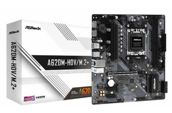 ASRock A620M-HDV/M.2+ / AMD A620 / DDR5 / SATA III / USB / GLAN / M.2 / sc. AM5 / mATX (90-MXBLK0-A0UAYZ)