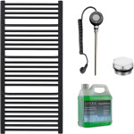 CERANO - Koupelnový elektrický radiátorový set Antonio - WIFI - 600W - černá matná - 1180x550 mm CER-978822