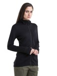 Dámská merino mikina s kapucí ICEBREAKER Wmns 260 Quantum IV LS Zip Ho, Black velikost: XL